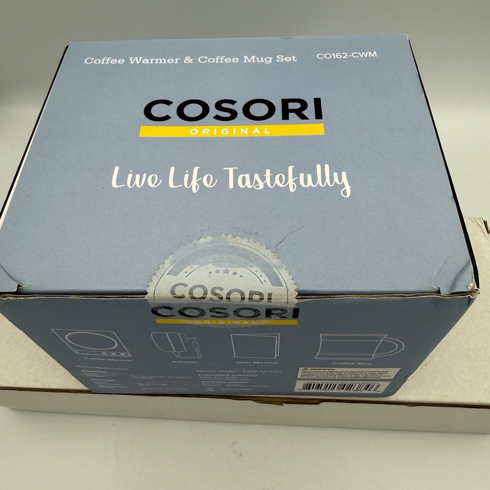 New COSORI Coffee Mug Warmer & Set for Desk, Cup Heater, Office Silver/Black - Picture 3 of 5